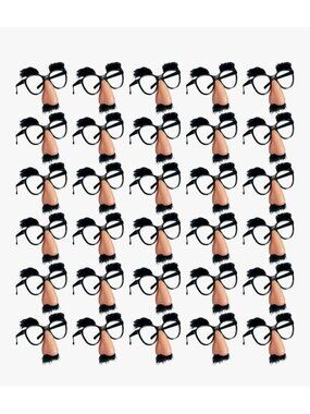 30 Pcs Funny Disguise Glasses with Nose Mustache & Eyebrows Party Favors